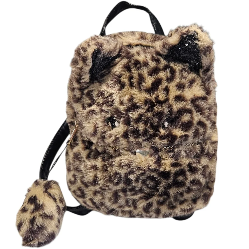 Leopard Faux Fur Mini Cat Backpack with Ears and Tail – The Children’s Place